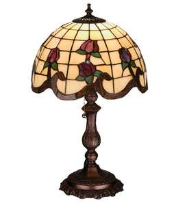 20"H  Roseborder Stained Glass Accent Lamp