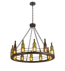 42"W Tuscan Vineyard 12 LT Wine Bottle Chandelier