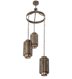 32"W Cilindro Weave-Tex Cascading Industrial Chandelier