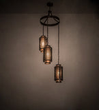 32"W Cilindro Weave-Tex Cascading Industrial Chandelier