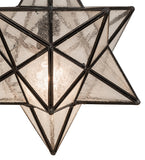 12"W Moravian Star Clear Seeded Mission Pendant