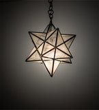 12"W Moravian Star Clear Seeded Mission Pendant