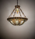 28"W Tiffany Fleur-De-Lis Victorian Inverted Pendant
