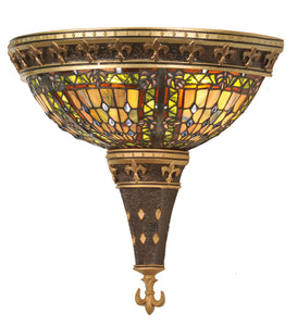 18"W Stained Glass Fleur-De-Lis Wall Sconce