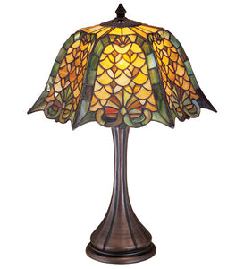 21"H D & K Shell & Diamond Tiffany Table Lamp
