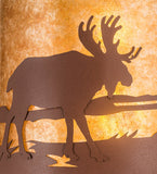 15"W Moose at Lake Wildlife Wall Sconce