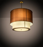 40"W Cilindro Textrene Two Tier Modern Pendant