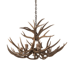 38"W Antlers Deer 8 Lt Chandelier