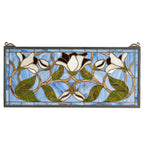 25"W X 11"H Magnolia Floral Stained Glass Window