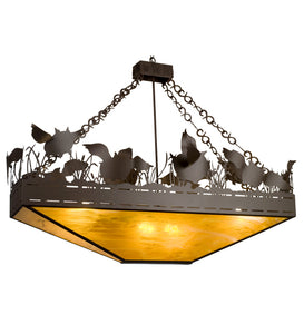 64"L Flying Pigs Rustic Oblong Inverted Pendant
