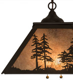 16"Sq Tall Pines Rustic Lodge Pendant