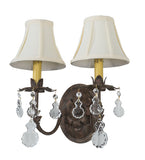 14"W Chantilly Victorian Glam 2 Lt Wall Sconce