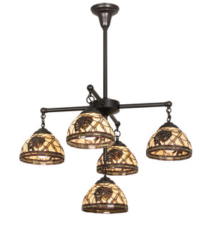 30"W Pinecone 5 Lt Chandelier