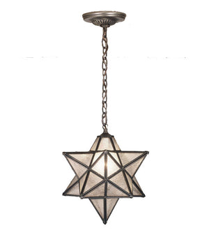 12"W Moravian Star Clear Seeded Pendant