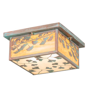 14"Sq Hyde Park Ginkgo Outdoor Flushmount