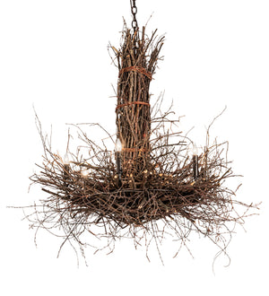 36"W Twigs 6 Lt Chandelier