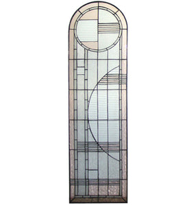 15"W X 54"H Arc Deco Left Sided Stained Glass Window