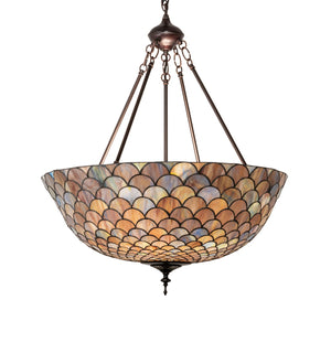 24"W Tiffany Fishscale Inverted Pendant