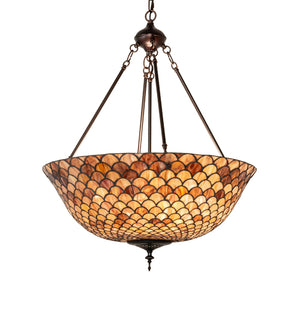 24"W Tiffany Fishscale Inverted Pendant