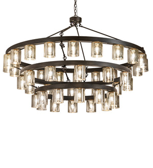 70"W Loxley Horizon Ring 44 Lt Three Tier Chandelier