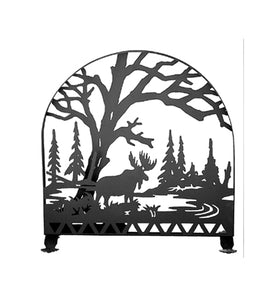 30"W X 30"H Moose Creek Arched Metal Fireplace Screen