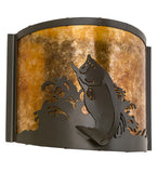 12"W Leaping Bass Wall Sconce