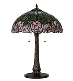  22"H Cabbage Rose Table Lamp