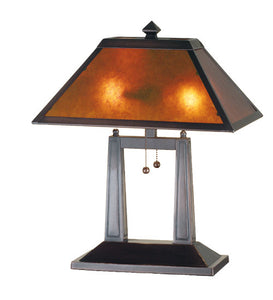 20"H Van Erp Amber Mica Oblong Mission Desk Lamp