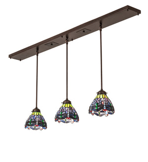56"L Tiffany Hanginghead Dragonfly 3 Lt Island Pendant