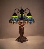 23"H Tiffany Hanginghead Dragonfly 3 Lt Table Lamp