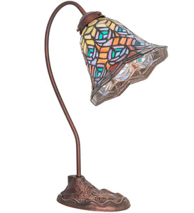 18"H Tiffany Peacock Feather Desk Lamp