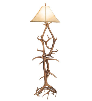 75"H Antlers Elk & Mule Deer Floor Lamp