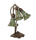 16"H Stained Glass Pond Lily 3 Lt Accent Lamp