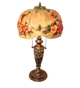 27"H Puffy Butterfly & Flowers Table Lamp
