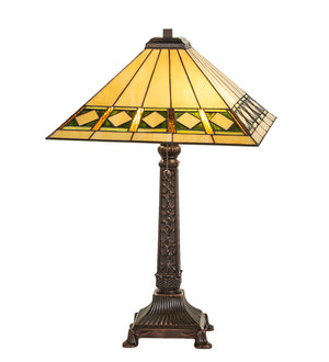 27"H Diamond Band Mission Table Lamp