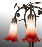 58"H Red/White Pond Lily 3 Lt Floor Lamp