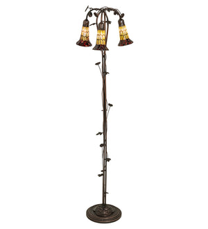 58"H Stained Glass Pond Lily 3 Lt Floor Lamp