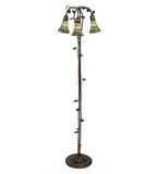 58"H Stained Glass Pond Lily 3 Lt Floor Lamp