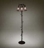 58"H Stained Glass Pond Lily 3 Lt Floor Lamp
