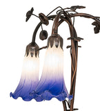 58"H Blue/White Pond Lily 3 Lt Floor Lamp