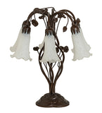 18"H White Pond Lily 6 Lt Table Lamp