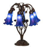 18"H Blue Pond Lily 6 Lt Table Lamp