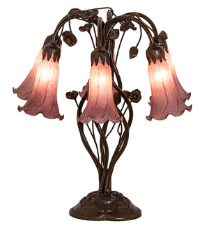 18"H Lavender Pond Lily 6 Lt Table Lamp