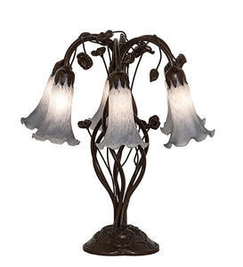 19"H Gray Tiffany Pond Lily 6 Lt Table Lamp