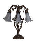 19"H Gray Tiffany Pond Lily 6 Lt Table Lamp