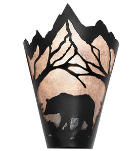 8"W Bear at Dawn Wall Sconce