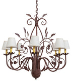 37"W Bordeaux 8 Lt Chandelier