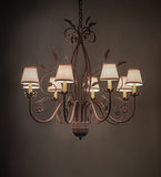 37"W Bordeaux 8 Lt Chandelier