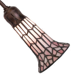19"W Stained Glass Pink Pond Lily 4 Lt Fan Light