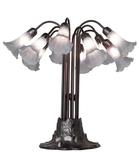 24"H Gray Tiffany Pond Lily 10 Lt Table Lamp